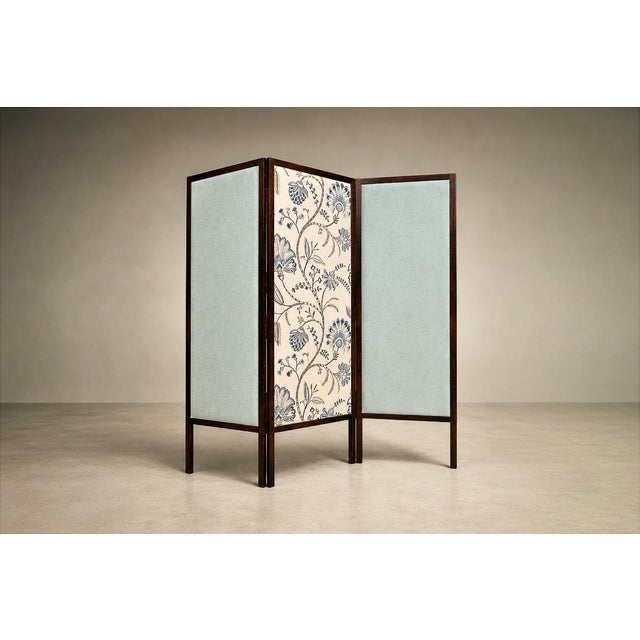 Three-Panel Screen in Brazilian Rosewood & Upholstered Fabrics by Sergio Rodrigues, 1960s For Sale - Image 12 of 14