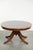 2000 - 2009 20th Century English Oval Coffee Table with a Red Leather Top For Sale - Image 5 of 11