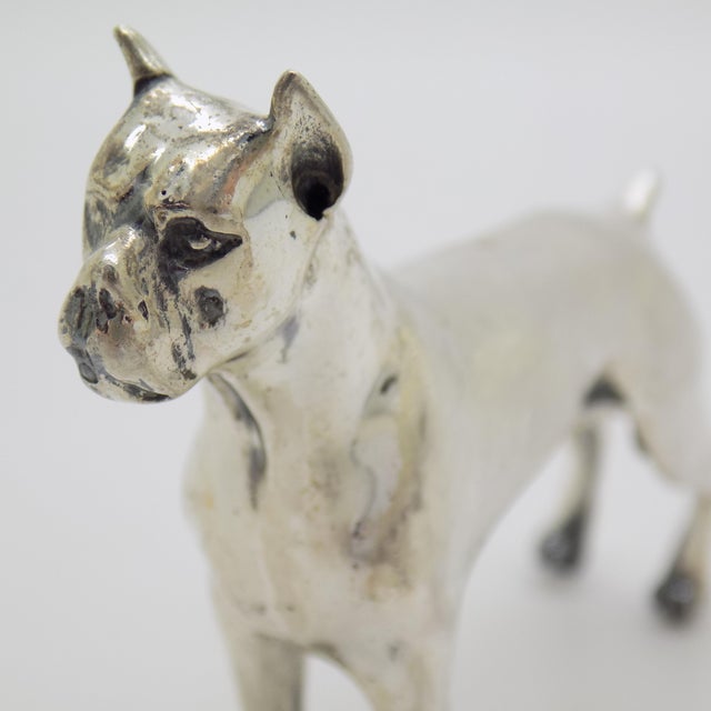 Large Vintage Italian Handmade Sterling Silver Boxer Dog, Tuscany, Italy, 1970s For Sale - Image 3 of 12