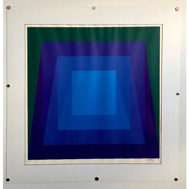 Printmaking Materials Luitpold Domberger, 1970's Op Art Cintique Geometric Abstract Color Gradations Silkscreen Domberger, 1970 For Sale - Image 7 of 7