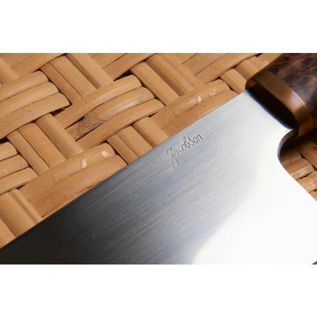 Contemporary Knife with Redwood Burl Handle and Teak Knife Sheath by Dave Jacobson, 2023 For Sale - Image 3 of 8
