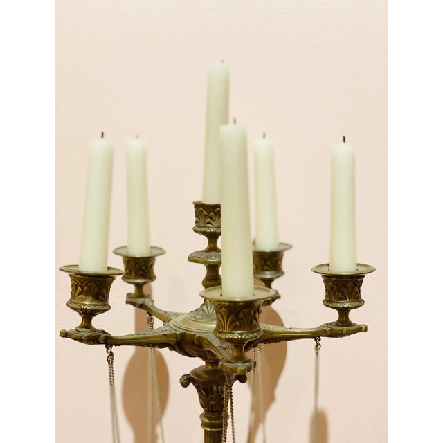 French Empire Bronze Candelabras -a Pair For Sale - Image 4 of 12