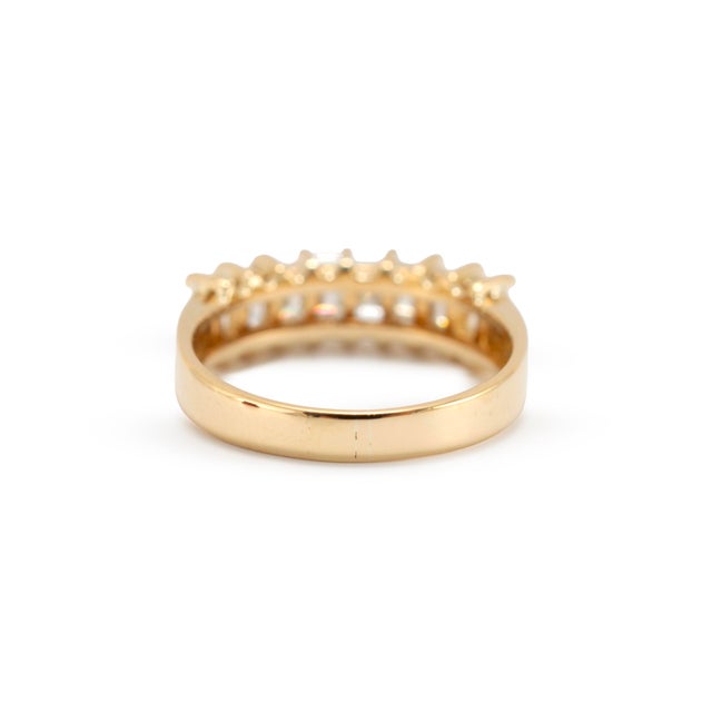 Early 21st Century 18k Yellow Gold 0.58ct Baguette Diamond Half Eternity Band Ring, Size 4.75 For Sale - Image 5 of 8
