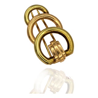 14k (585) Yellow and Rose Gold Vintage Brooch / Pin For Sale