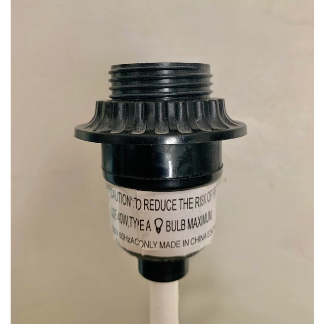 Plastic Organic White Faux Coral Lamp With Beige Paper Shade For Sale - Image 7 of 9