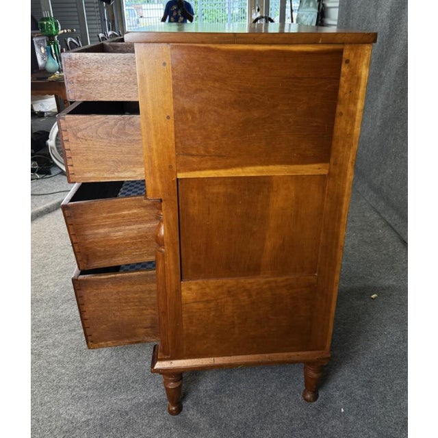 Brown 19th Century Solid Walnut Five Drawer Chest For Sale - Image 8 of 15