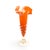 Mid-Century Modern Vintage Murano Orange Art Glass Ruffled Vase W/ Applied Rigaree For Sale - Image 3 of 7