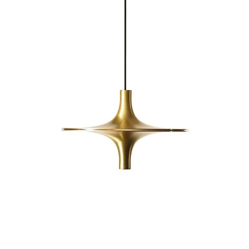 Slim gold plated pendant by mug dimensions: ø 30 x h 298 9 cm (customizable height) materials: brass, black nickel, leds...