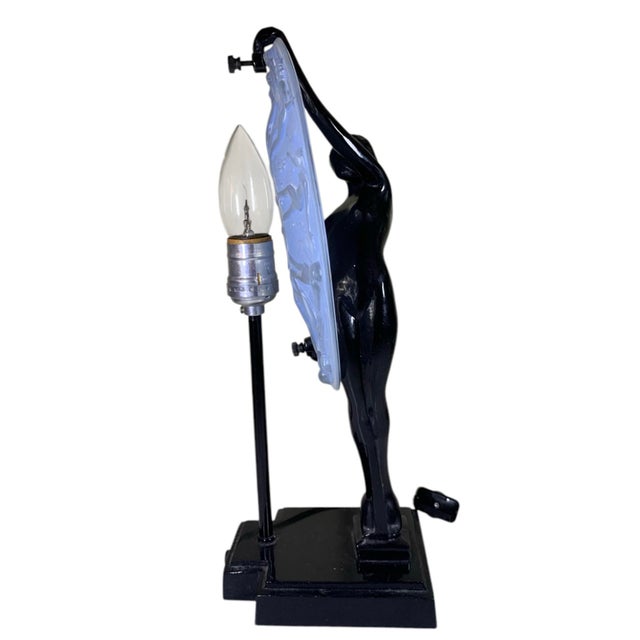1980s Art Deco Frankart Nude Woman With Consolidated Glass Nymph Glass Lamp Sarsaparilla For Sale In Philadelphia - Image 6 of 7