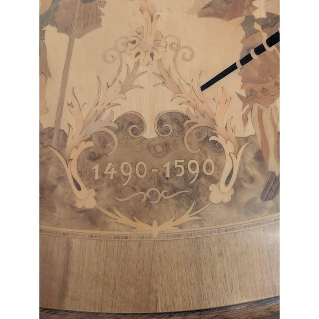 Wood Buchschmid & Gretaux Glass Top Marquetry Inlaid WoodTable For Sale - Image 7 of 13