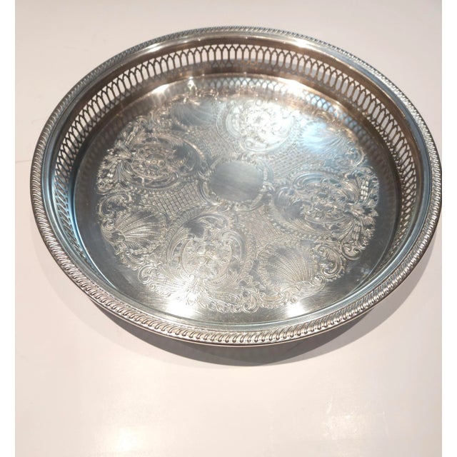 Rogers Bros. Vintage W.M.W. Rogers Silverplate Tray For Sale - Image 4 of 12