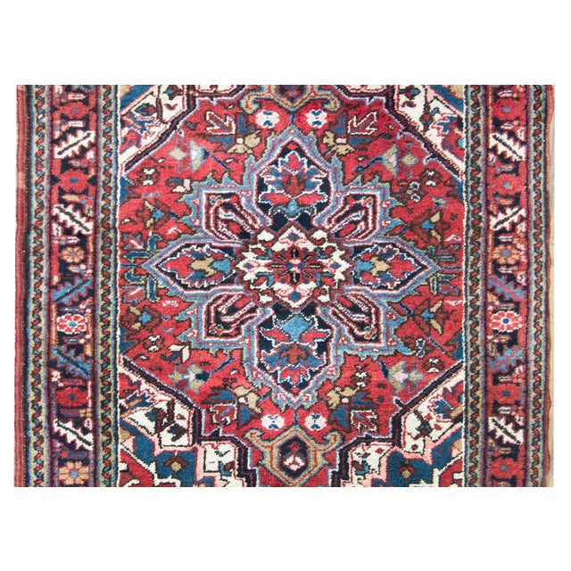 Textile Early 20th Century Persian Heriz Rug For Sale - Image 7 of 15
