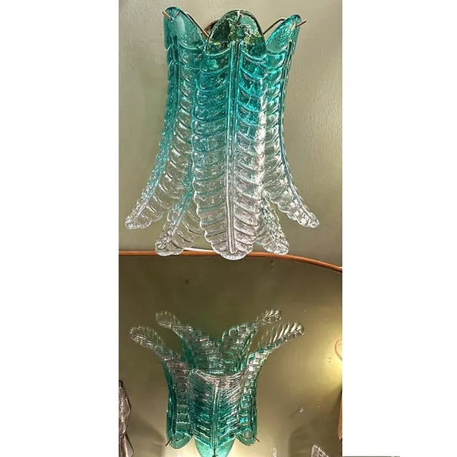 Early 21st Century Scenographic Greeen Felci Murano Glass Wall Sconces by Simoeng, Set of 2 For Sale - Image 5 of 6