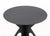 Postmodern Black Patinated Metal Side Table, with geometric tripod base and circular top. 24.25" H x 18" Diameter....