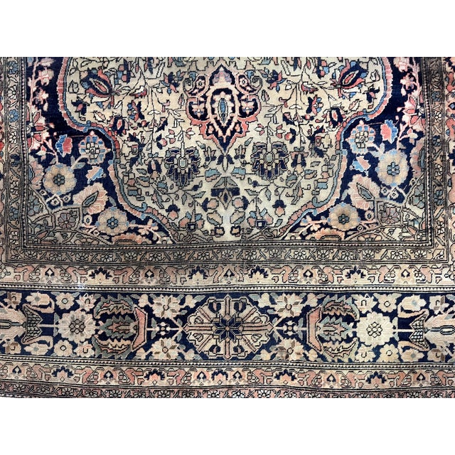 Late 19th Century Fine Antique Persian Mohtasham Kashan Wool Rug 4'3" X 6’9" For Sale - Image 5 of 10