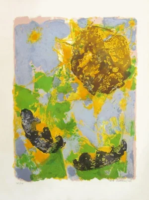 1970s Maurice Elie Sarthou Tournesol Au Ciel Bleu Lithograph
