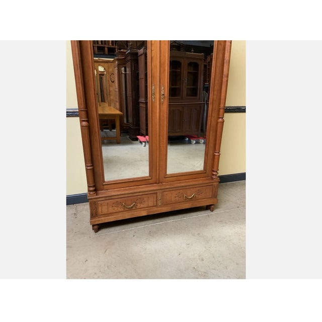 Wood Antique Art Nouveau Wardrobe, 1910 For Sale - Image 7 of 11
