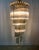 Large cascade chandelier with glass crystals prisms of Paolo Venini style with its structure in gilded brass, 7 lamps, the...