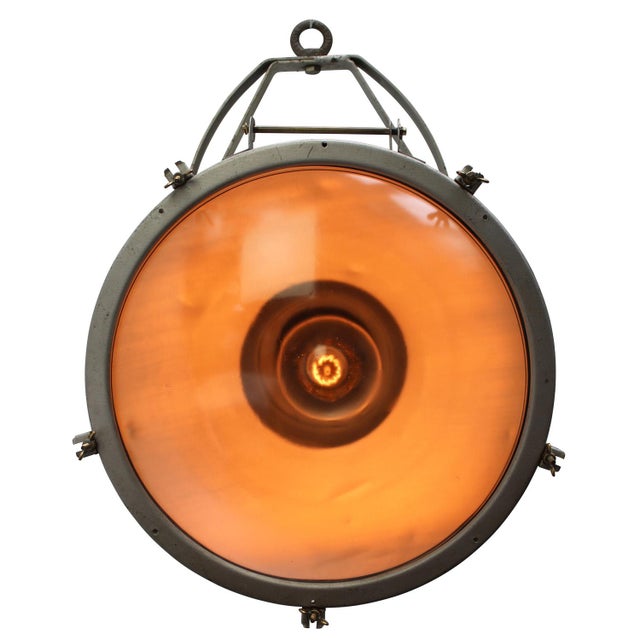 French streetlight / spotlight Iron, aluminium, brass and round glass E27 / E26 Up to 250V (Europe/UK Standard).The wiring...