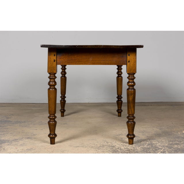 Mid-19th Century French Provincial Louis Philippe Style Oak Writing Table For Sale - Image 12 of 18