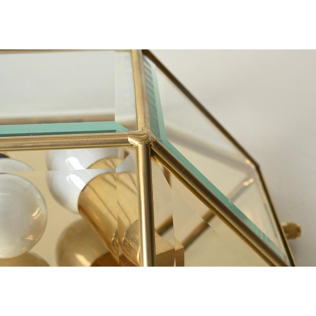 1970s Brass and Beveled Glass Flush Mount Lamps from Fontana Arte, Italy, 1970s, Set of 2 For Sale - Image 5 of 18