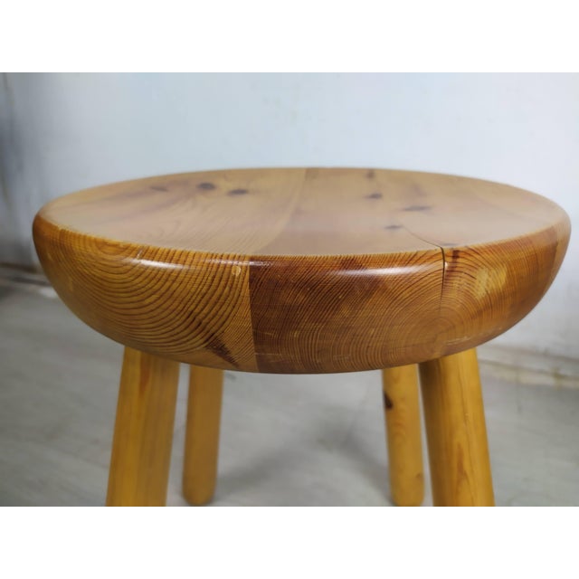 Wood Mountain Stool attributed to Charlotte Perriand for Les Arcs, 1970s For Sale - Image 7 of 11