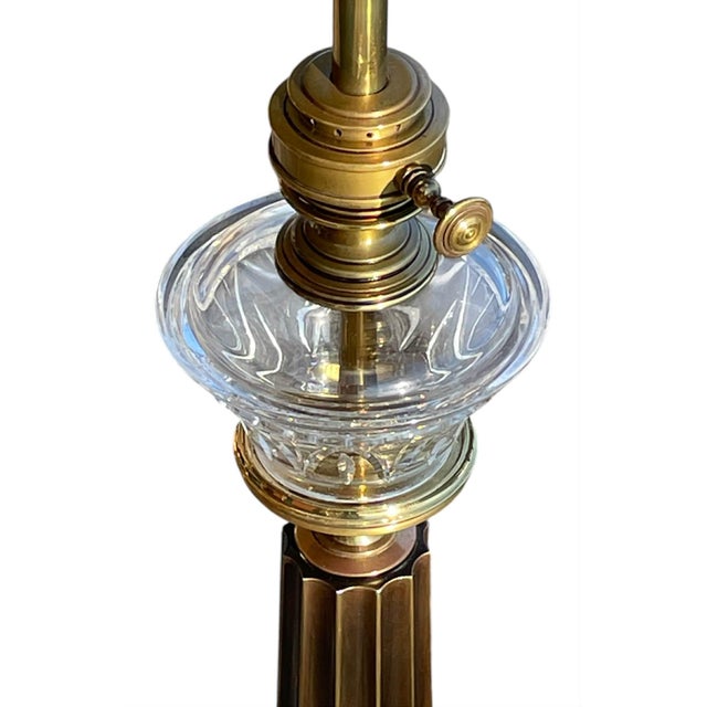 1950s 1950s Mid-Century Modern Stiffel Brass & Glass Oil Reservoir Table Lamp For Sale - Image 5 of 8
