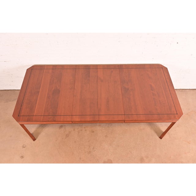 Late 20th Century Stickley Mission Arts & Crafts Cherry Wood Extension Dining Table, Newly Refinished For Sale - Image 5 of 14