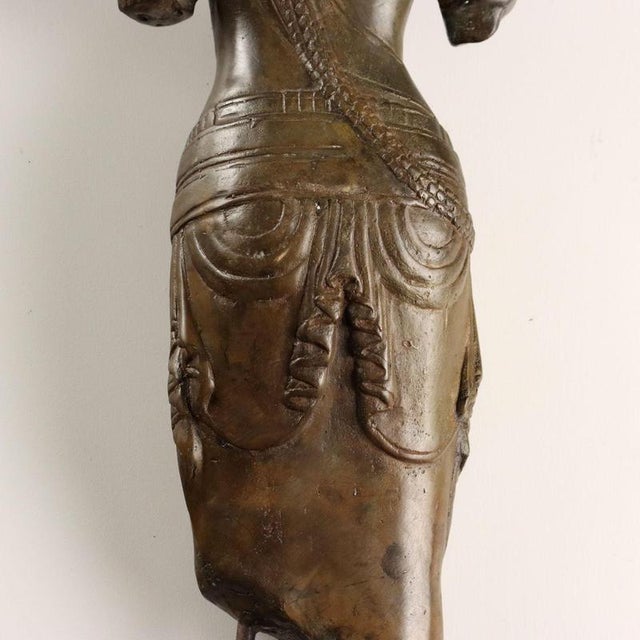 Antique 20th Century Bronze Bodhisattva Sculpture, Cambodia For Sale - Image 12 of 13