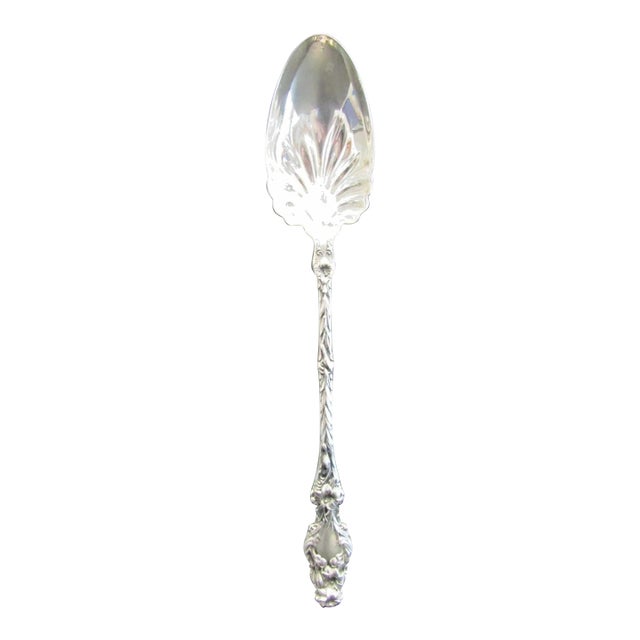Rare Whiting Solid Sterling Silver Lily Pattern Stuffing Spoon Circa 1902 For Sale