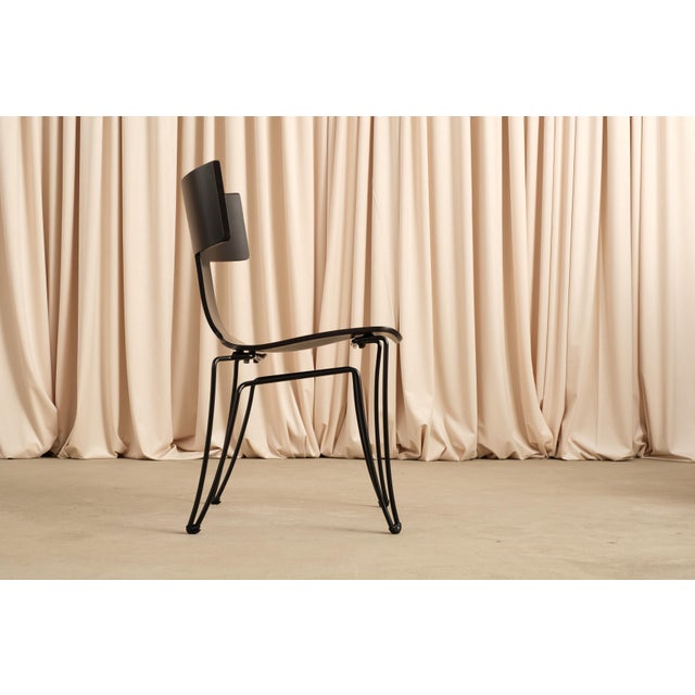 Vintage Ebonized Anziano Chair Attributed to John Hutton for Donghia, Set of 6 For Sale In Chicago - Image 6 of 13