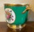 Ceramic Antique 19th Century Paris Porcelain Cachepot Planter With Hand Painted Flower Bouquets on Apple Green Ground For Sale - Image 7 of 12