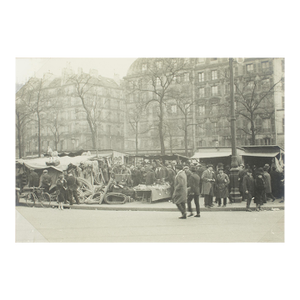 Flea Market in Paris, 1927, Silver Gelatin Black and White Photography