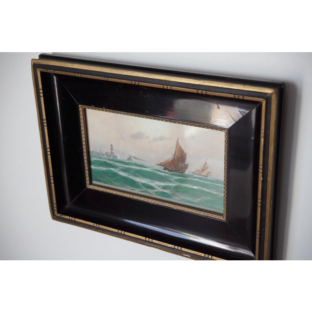 A painting by the German marine artist Max Jensen (1860–1908). Gouache on paper, signed 'M. Jensen' in the lower left. The...