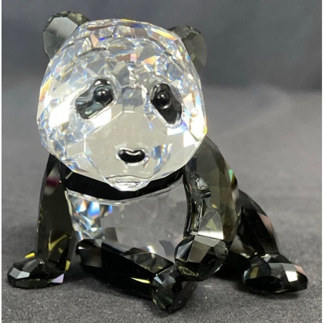 Black Swarovski Panda Mom & Cub Endangered Wildlife 2008 W/ Box and Certificate 900918 For Sale - Image 8 of 18
