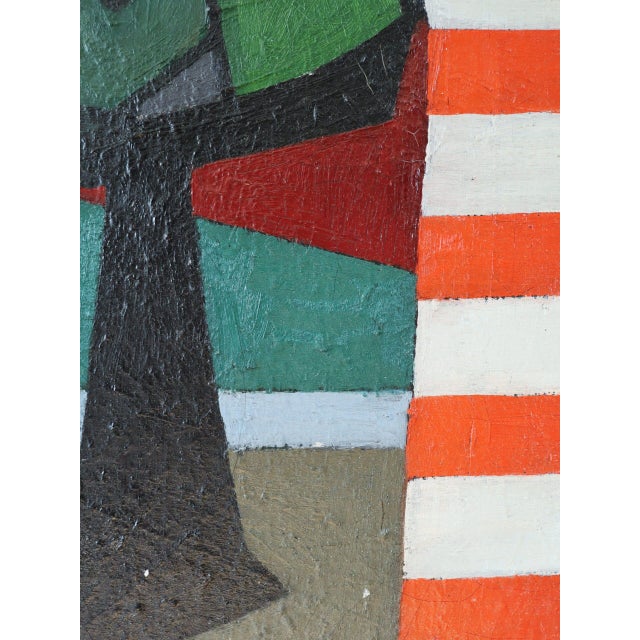 Mid-Century Modern 'The Striped Room' Vintage Still Life Oil Painting by Swedish Artist Bengt Orup (1916–1996), Framed For Sale - Image 12 of 13