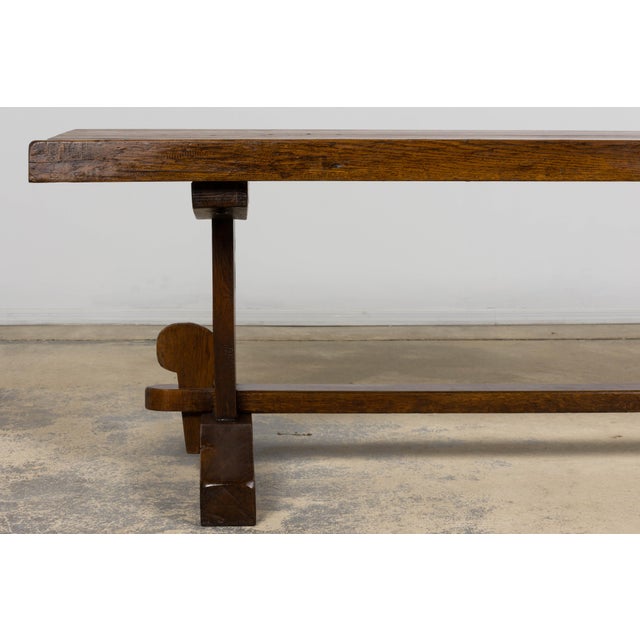 Wood 18th Century French Monastery Oak Trestle Dining Table For Sale - Image 7 of 17