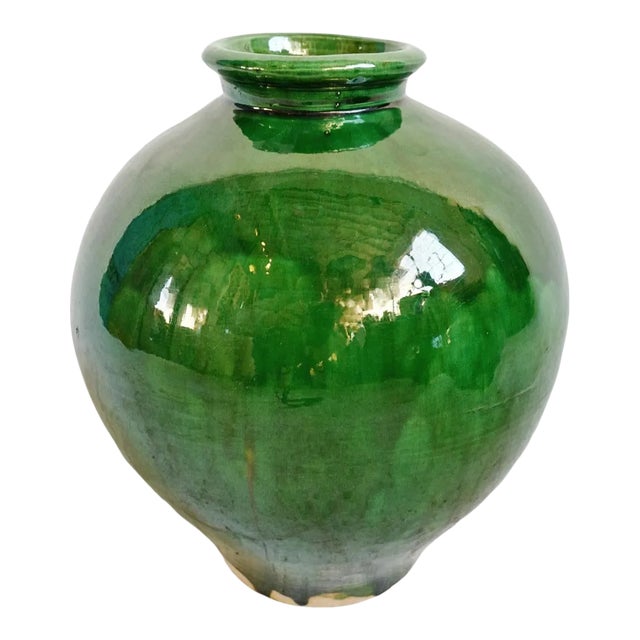 Vintage Ceramic Green Beijing Pot For Sale