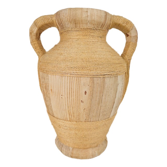 Mid-Century Terracotta Amphora Jar Vase with Handles, 1950s For Sale