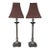 Late 20th Century Contemporary Neoclassical Bronze Finished Fluted Buffet Lamps - A Pair For Sale