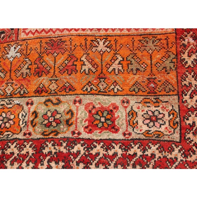 Large Vintage Moroccan Gallery Rug With Tribal Design in Red, Ivory and Orange For Sale - Image 10 of 13