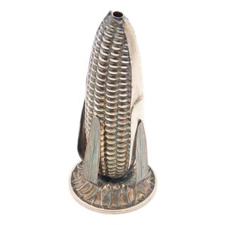 Silver Cornmeal Toothpick Holder For Sale
