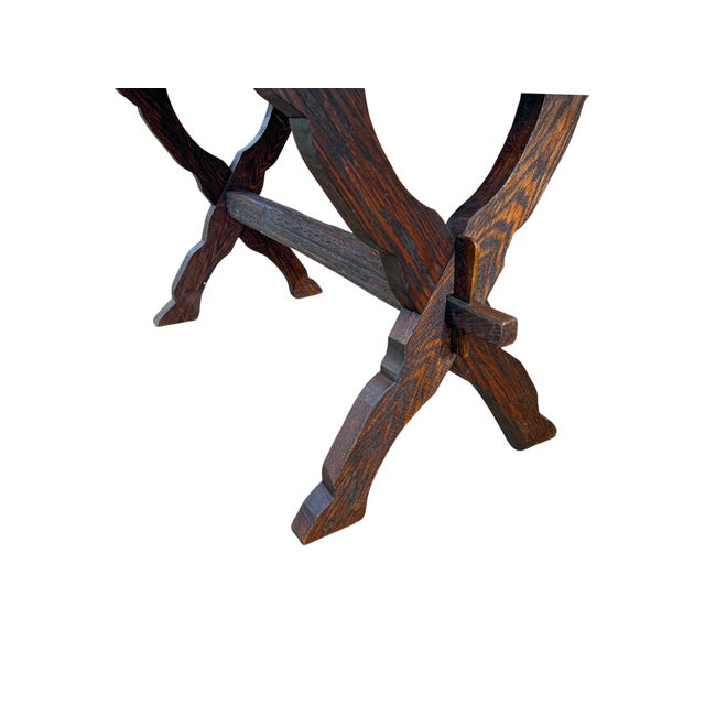 Early 20th Century Antique French Oak Refectory Trestle Dining Table, 1900s For Sale - Image 5 of 14