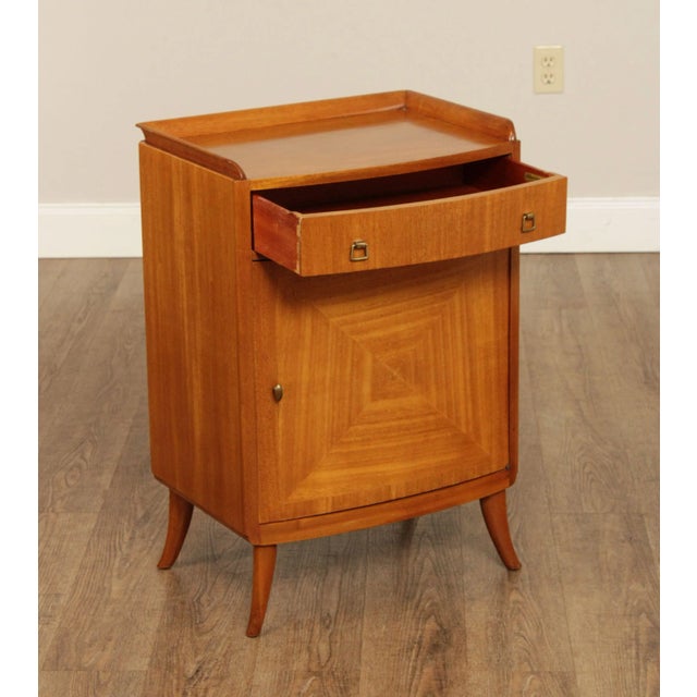 Mid-Century Modern Mid Century Modern Parquetry Satinwood Nightstand Cabinet For Sale - Image 3 of 13