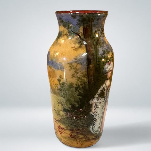 Limoges, France Late 19th Century Limoges Silver Foil Enamel on Copper Vase, Signed Vallet For Sale - Image 4 of 11