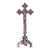 Early 20th Century French Silvered Iron Altar Crucifix With Fleur-De-Lys Cross For Sale
