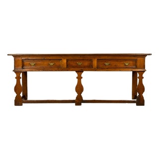 Late 18th Century English Pine Dresser Base or Server With Three Drawers For Sale