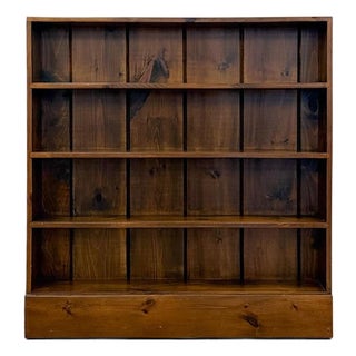 Vintage MCM Solid Walnut Four Shelf Bookcase Shallow Display MidCentury Shelving For Sale