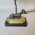 French Vintage Bronze Greyhound Dog Table Lamp on Marble Base With Shade For Sale - Image 3 of 7