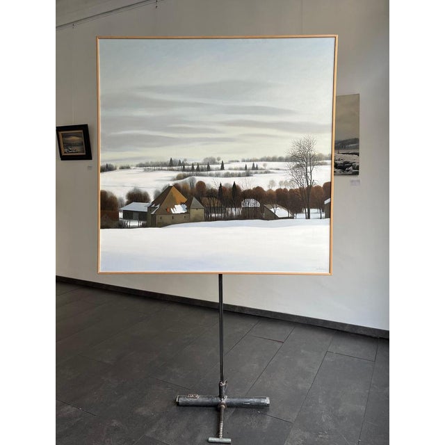 Claude Sauthier, Fortified Farm of Soujet, Oil on Canvas, 1970s For Sale - Image 13 of 15